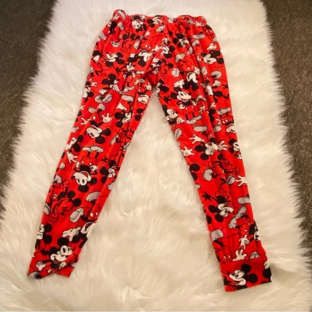 Disney Pajamas Womens Size L (12-14) Mickey Mouse Red Pull On Stretch - Picture 4 of 7